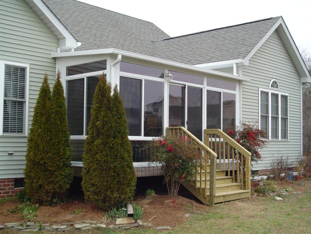 Solid roof on Raised deck